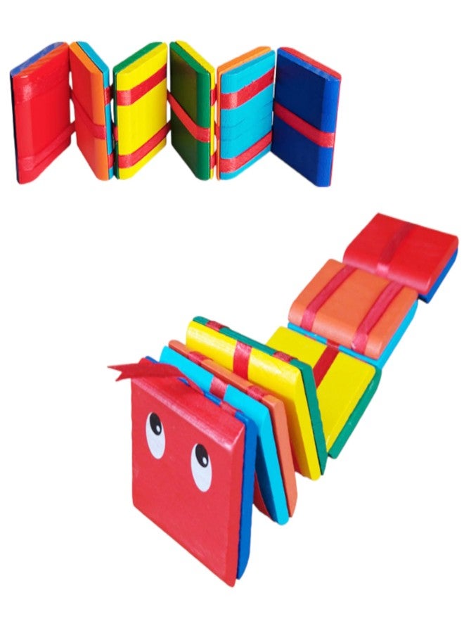 UPBEAT Wooden Toy Cascade Blocks, Toys, Natural Wood, Non Toxic, eco-Friendliness Toy, Safe and Child-Friendly, Montessori, Learning Toy (Pack of 1) - Image 1